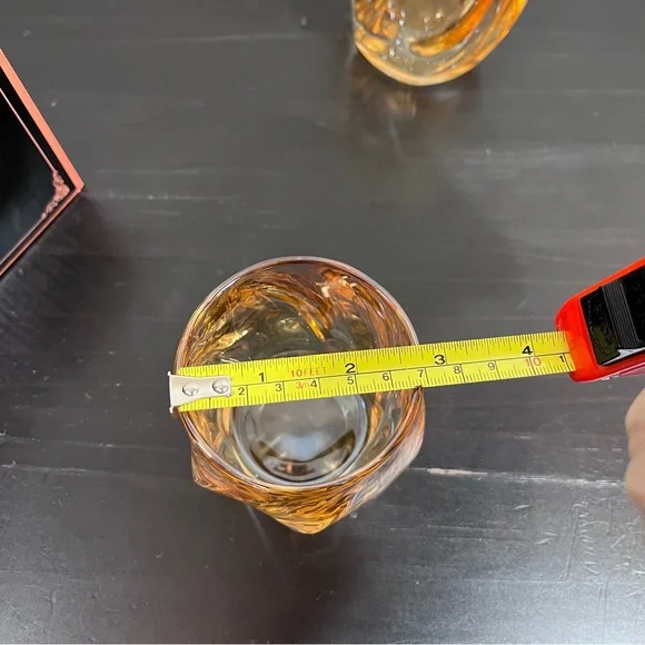 MCM Amber Twisted Whiskey Glasses - Set of 2 - Spiral Lowball Rocks Glass in Box - Picture 7 of 14